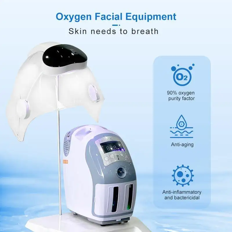 Máquina Facial De Jato De Oxigênio, equipamento De Spa De Microdermoabrasão, cúpula De Rejuvenescimento De Pele De Máscara Facial