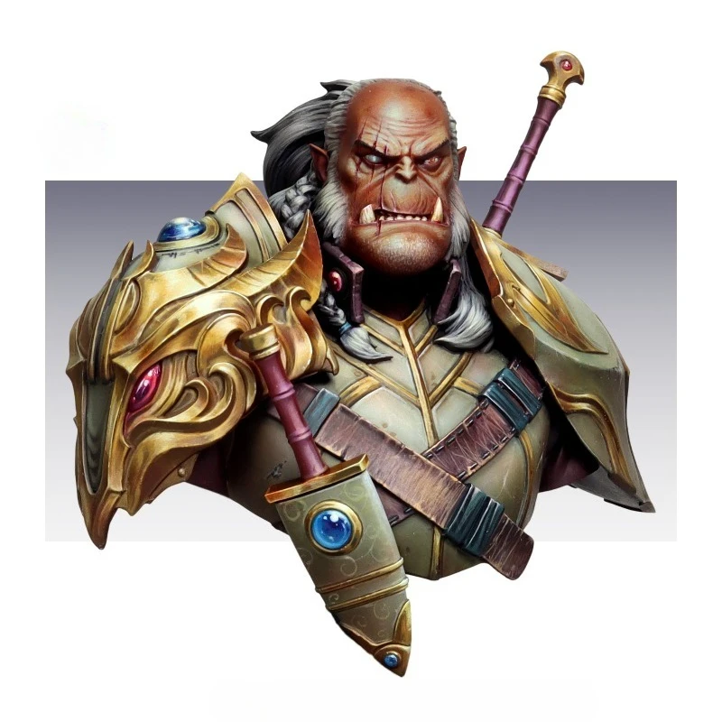 

1/12 Scale 65mm Die-Cast Resin Bust Model Kit Orc Beastmen Statue Unassembled and Unpainted