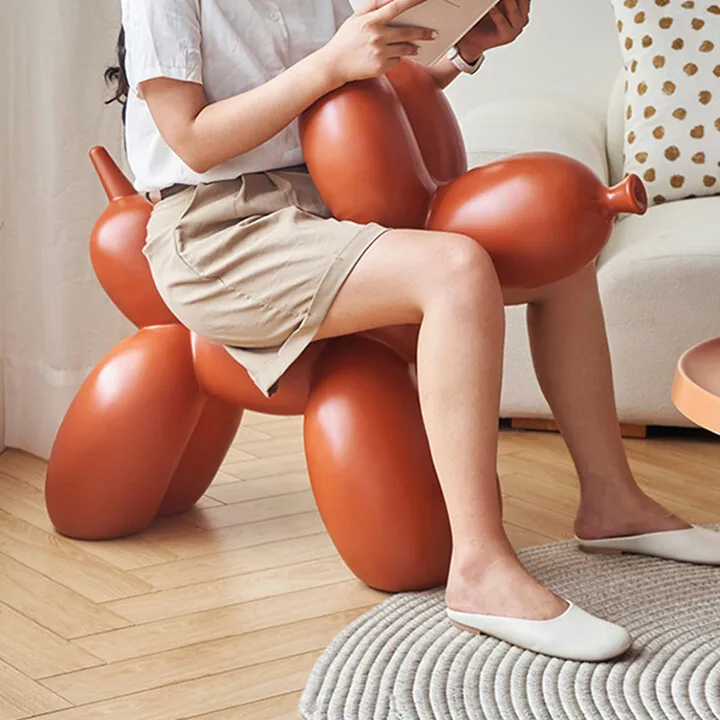 كرسي كلب بالون إسكندنافي مقعد صغير حديث بسيط لغرفة المعيشة المنزلية كرسي جرو كرتوني