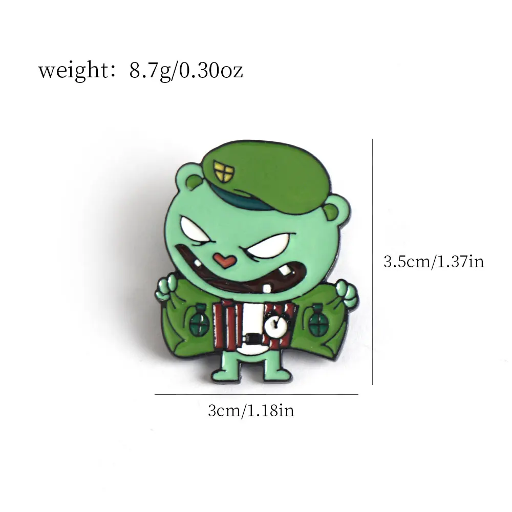 Anime Happy Tree Friends cosplay Brooch Cute Enamel Pin Bag Accessories Brooch For Fan Gift