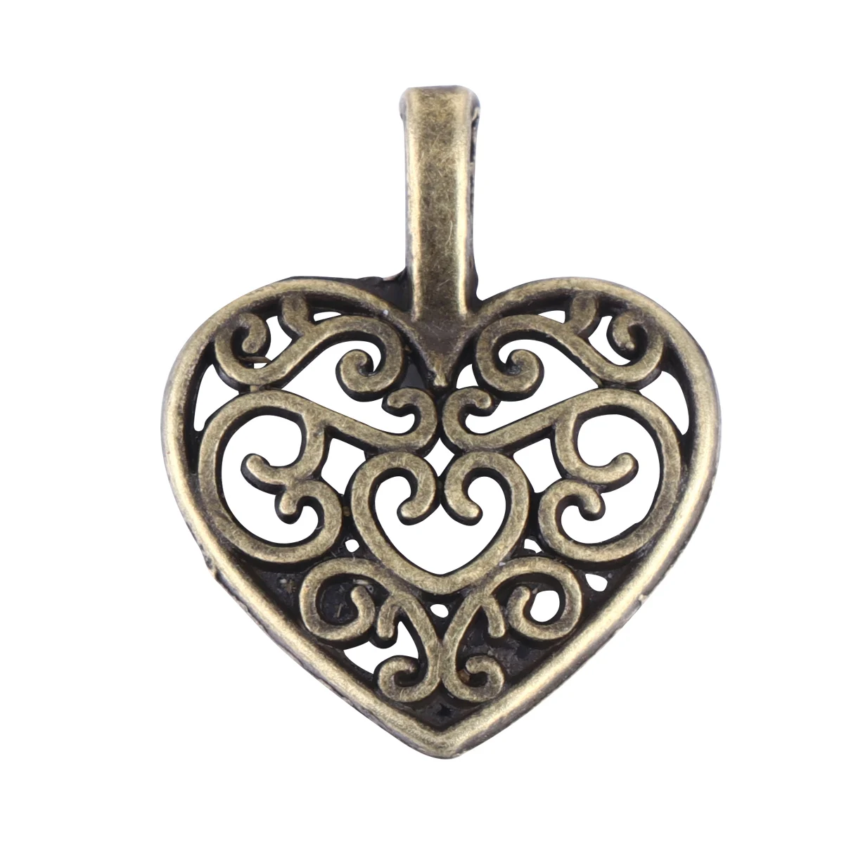 

100Pcs Alloy Heart Pendant Charms Hollow-Out Retro Style Ideal for DIY Necklace Bracelet Jewelry Making Craft Supplies