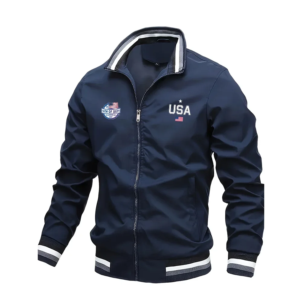 

Men's Jackets High quality Fashion Casual USA Letter Graphic Print Outdoor Coat Tops Baseball Bomber Varsity Jacket Men Oversize