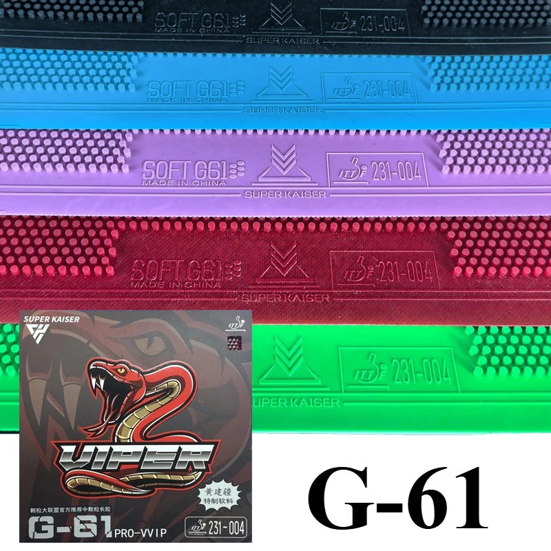 スーパー-カイザー-g-61-pro-vvip-カラフルな卓球ラバー-ロングピップス-ox-中粒子-ウルトラソフト-ピンポンラバー-ittf-承認済み