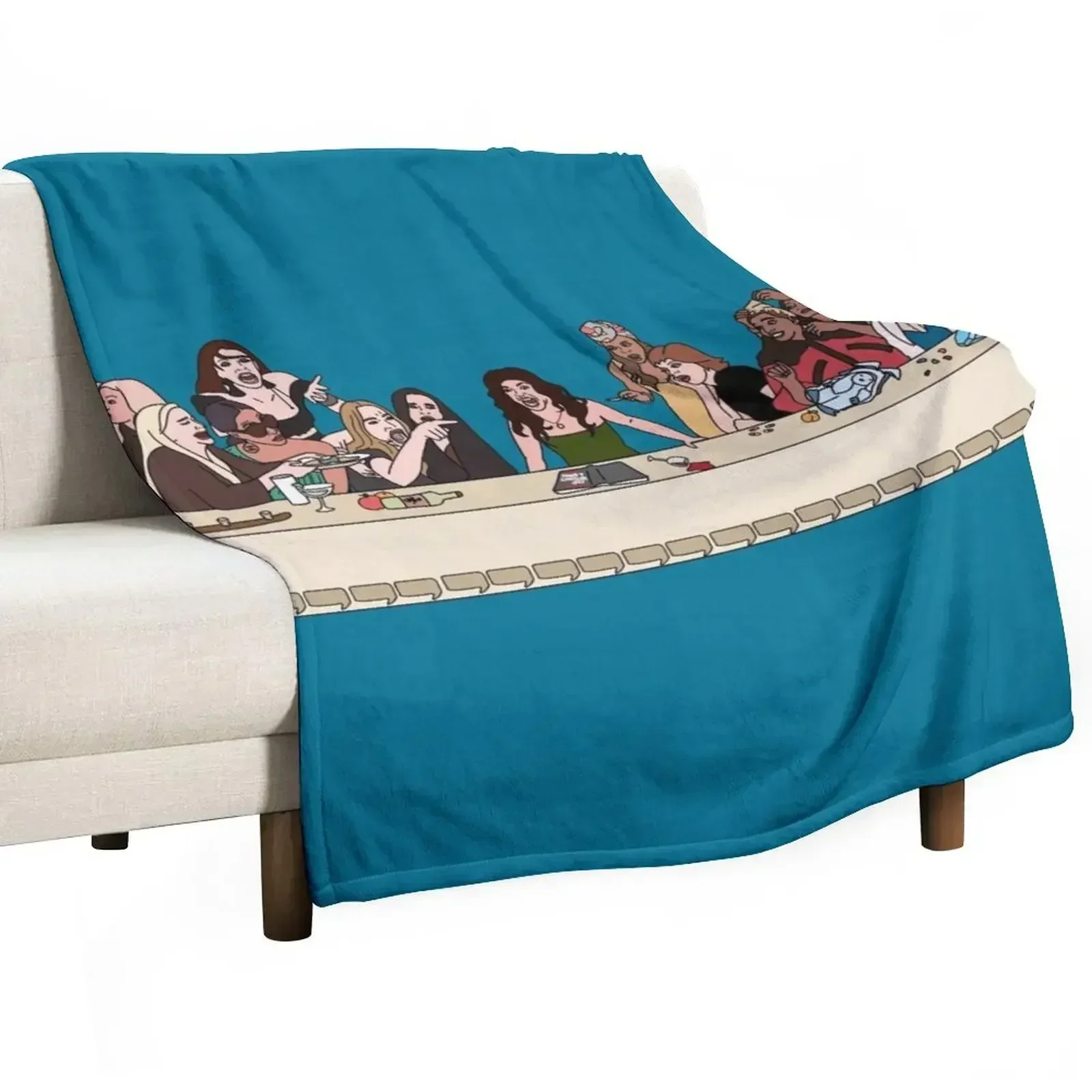 The Last Supper of the Real Housewives Throw Blanket for babies Large Blankets