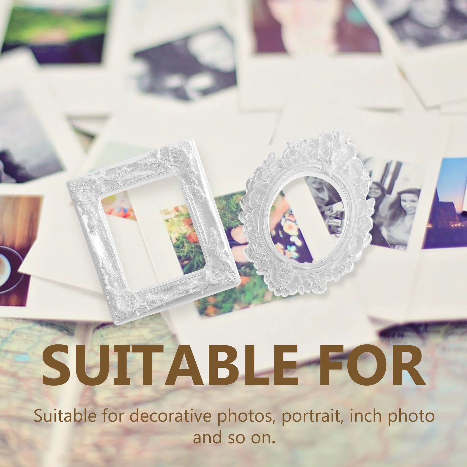 

10Pcs Resin Photo Frame Retro Design Decorative Picture Frames for Home Office Jewelry Display DIY Crafts Making Materials