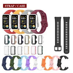 Strap / Case For Huawei Band 9 8 Tempered Glass Screen Protector Plating Cover Case Silicone Band