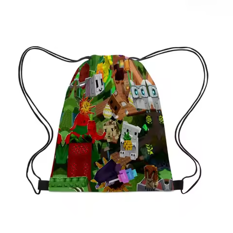 Roblox Grow A Garden Cartoon Backpack Anime Portable Drawstring Bag Drawstring Pocket Miscellaneous Bags Travel School Backpack