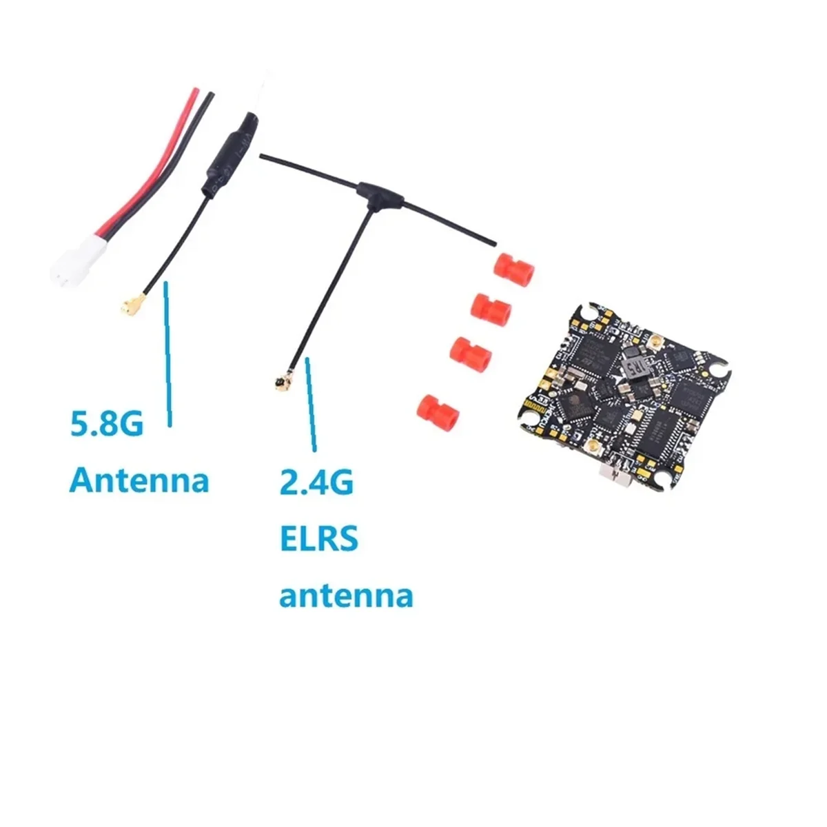 Controlador de vôo BFYLW F411ELVTX F411 12A 4 em 1 ESC 5.8G 400mW VTX ELRS 2.4G RX AIO 25,5X25,5mm 1-2S para drones FPV