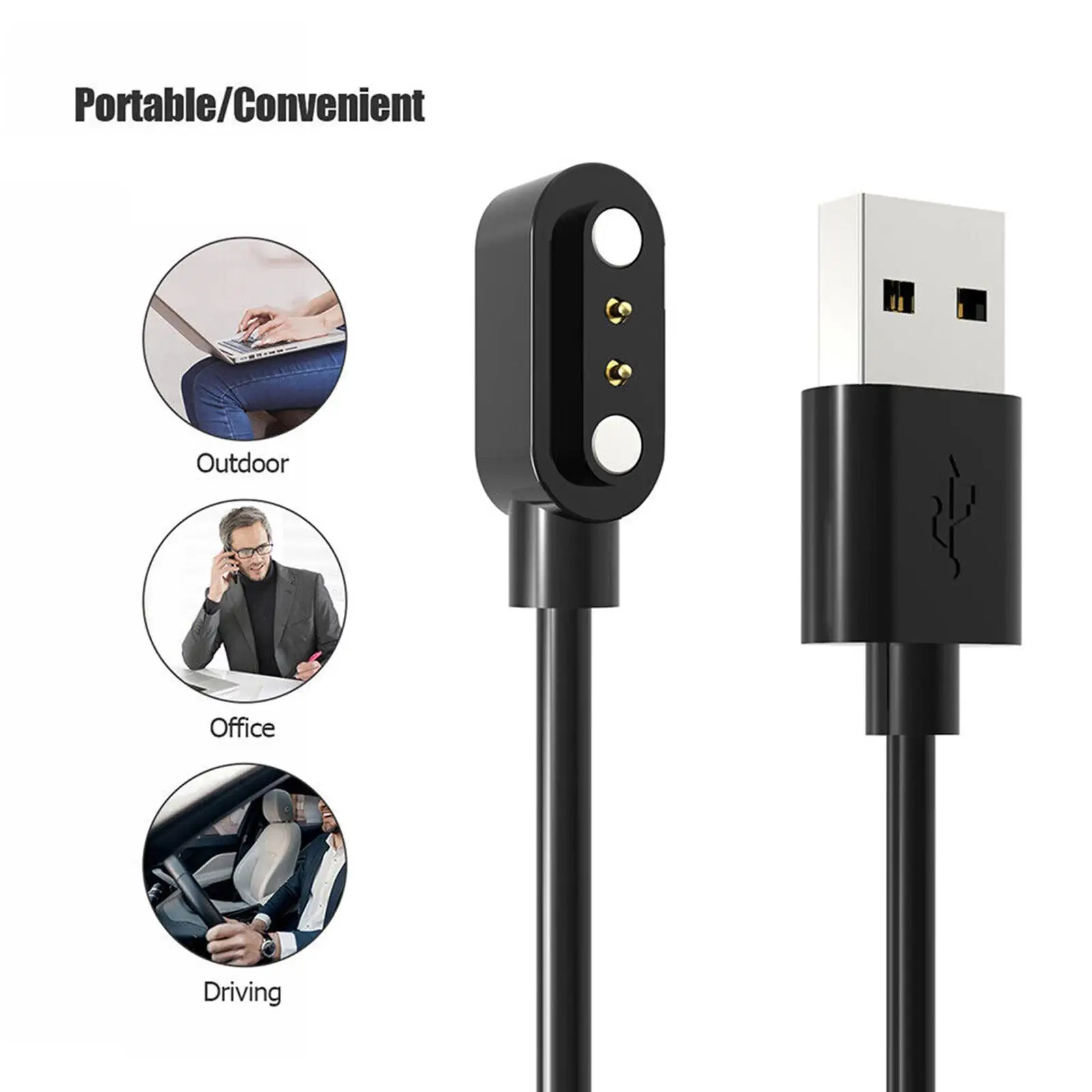 สมาร์ทวอท์ช Willful IP68 Magnetic Charger 2 Pin สำหรับ Uwatch GT ID205L สายชาร์จ