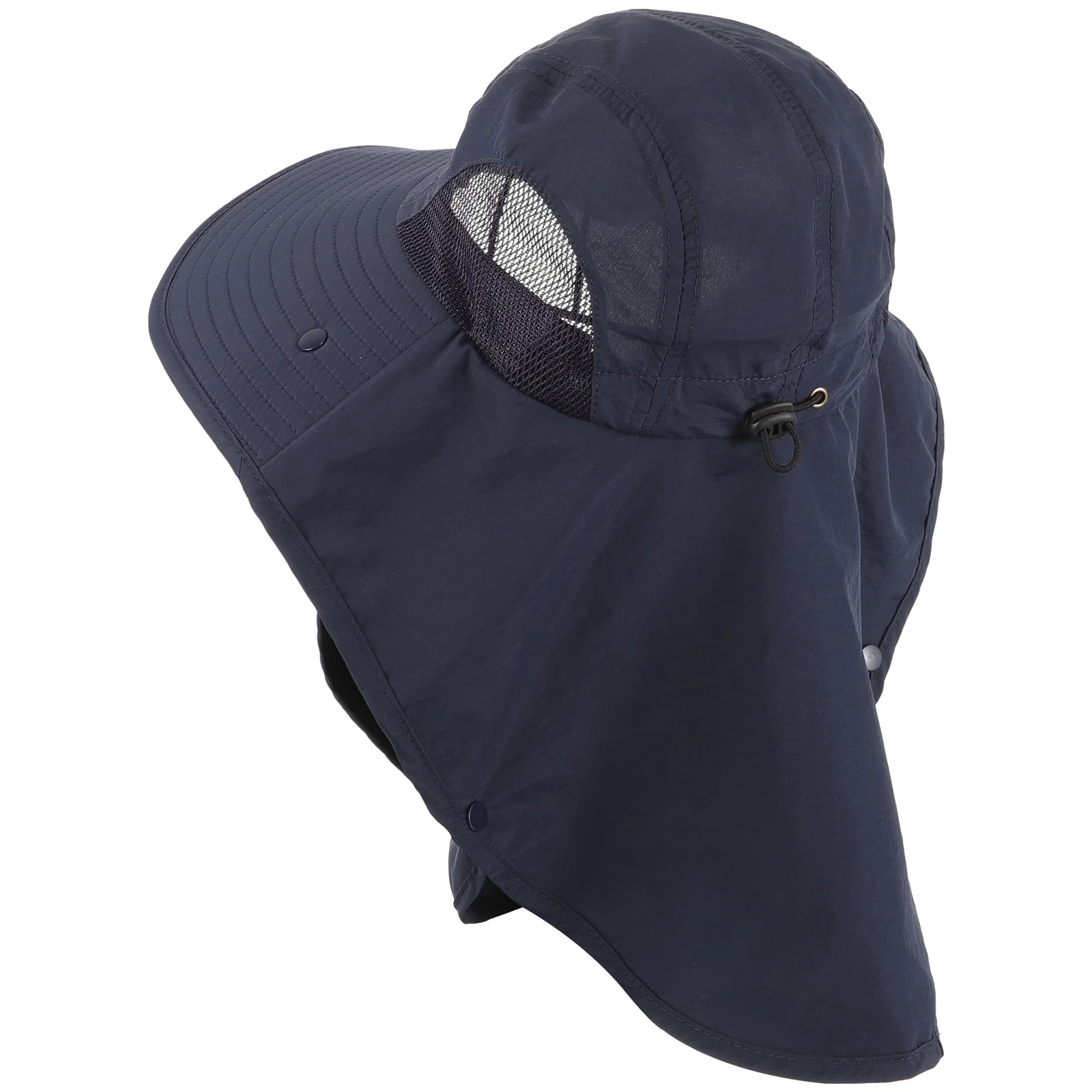 

Unisex Adjustable Drawstring Breathable Wide Brim Sun Hat Neck Flap Outdoor Hiking Fishing Camping Travel Summer Sun Protection