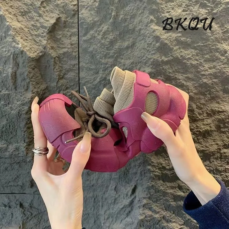 BKQU New Dopamine Socks Shoe Women 2024 Spring and Autumn Soft Sole Anti-slip Shock Absorption Light Yoga Jump Rope Sports Shoes