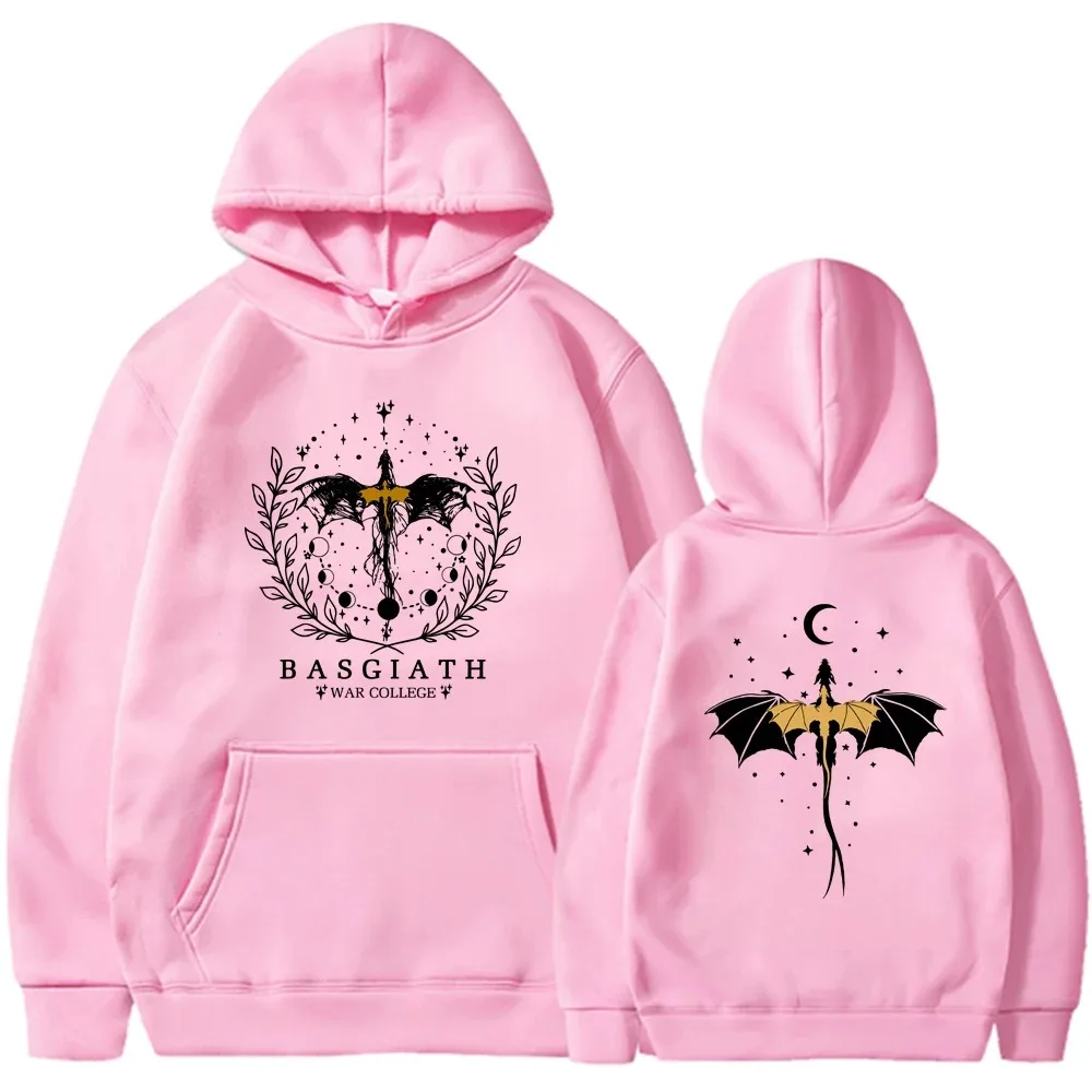 Vintage Basgiath War College Hoodies Fourth Wing Doppelseitiger Kapuzenpullover Damen Mode Lässiger HipHop Sweatshirt Harajuku Unisex – Detail 6