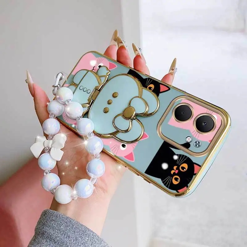 

3pcs( Romantic Love Phone Case+Lanyard+Rabbit Stand)For OPPO A5X/A11s/A16s/A16 4G/A18/A5 Comfortable Feel Lightweight Phone Case