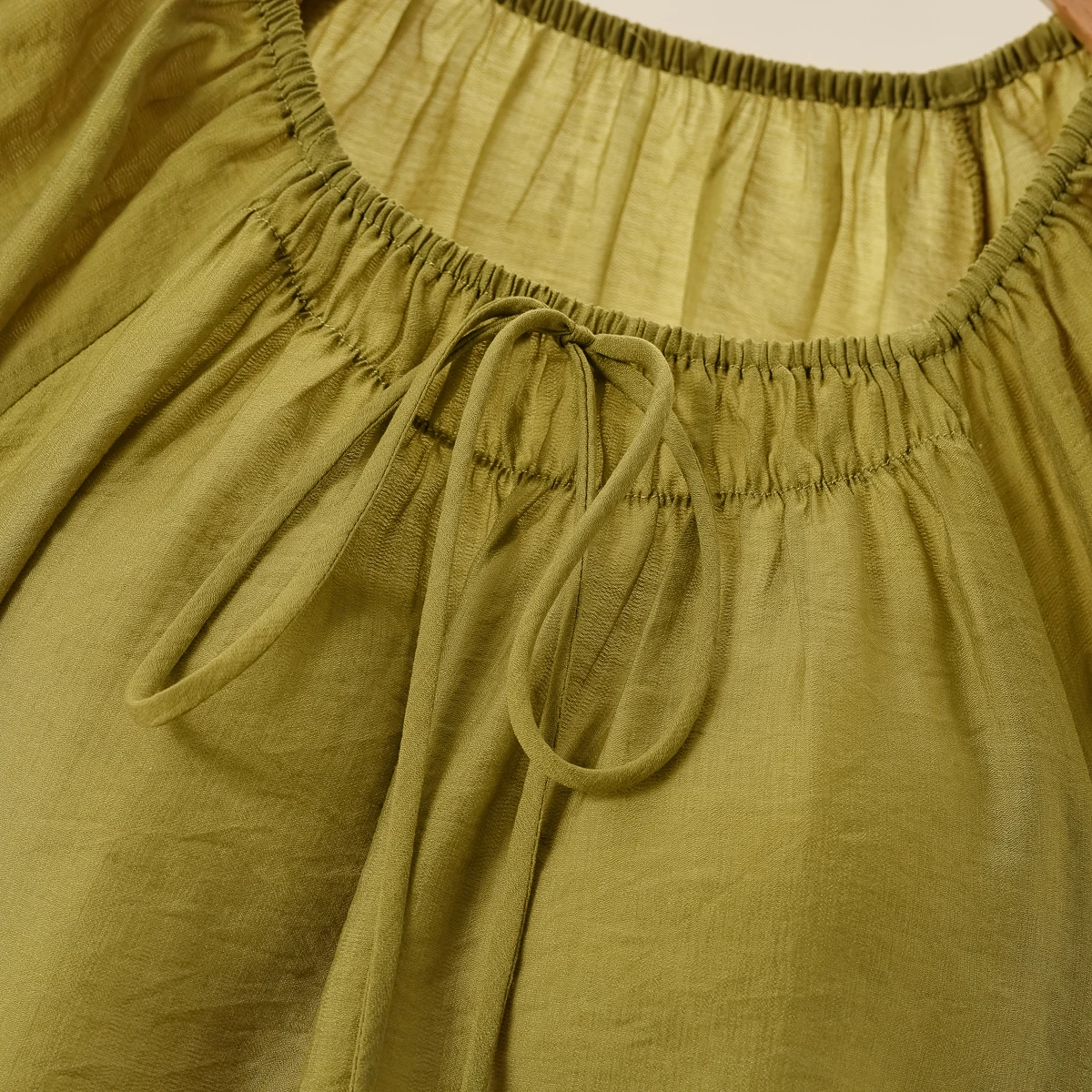 

W(est) L(ake) Tower Summer Series*ao Цельное плечо с завязкой на талии Свободный пузырь Све круглый Ne irt Полиэстер...