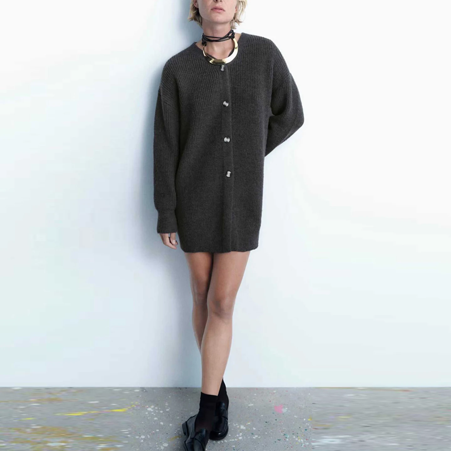 

Faionable V-Ne Knitted Sweater Cardigan Women's Sle Long Sve Autumn 2025 New Arrival Z Brand European Sle