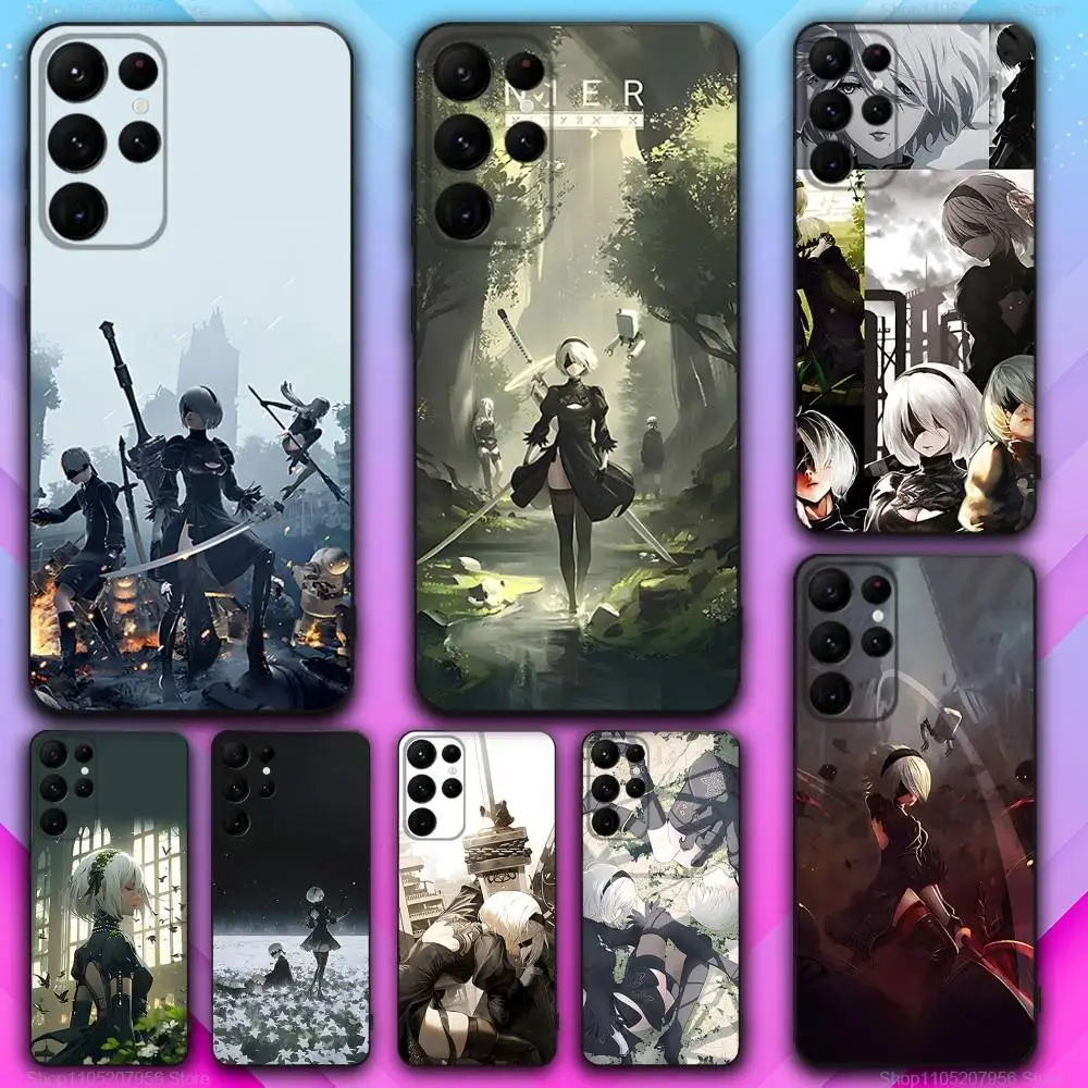 

N-Nier Game A-Automatas Phone Case For Samsung S30,S25,S24,S23,S22,S21,S20,Fe,Lite,5G,Ultra,Plus Black Cover
