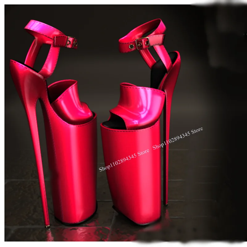 Black Matte Buckle Platform Sandals Thin High Heel Peep Toe Cool Fashion Sexy Novel Western Summer Woman Shoes Zapatillas Mujer