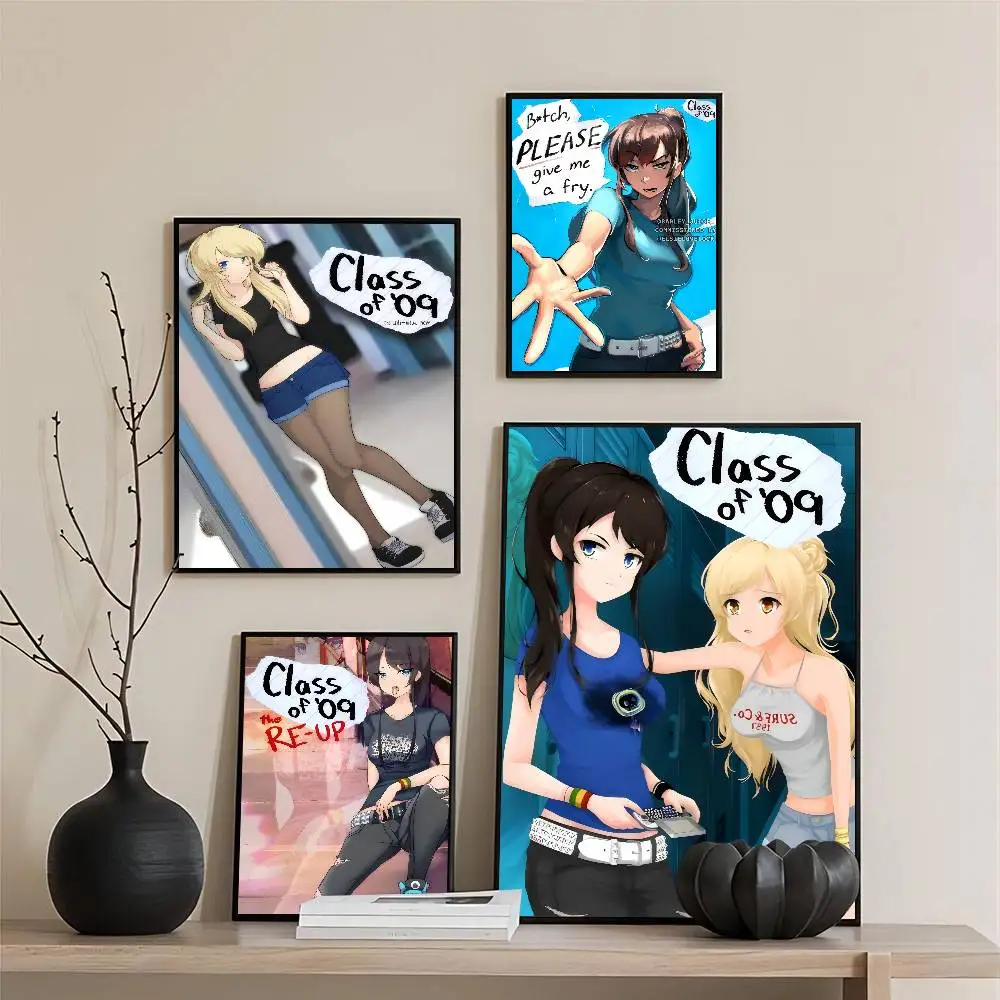 Game Class of '09 the F-Flip S-Side  Vintage Posters Sticky Retro Kraft Paper Sticker DIY Room Bar Cafe Kawaii Room Decor