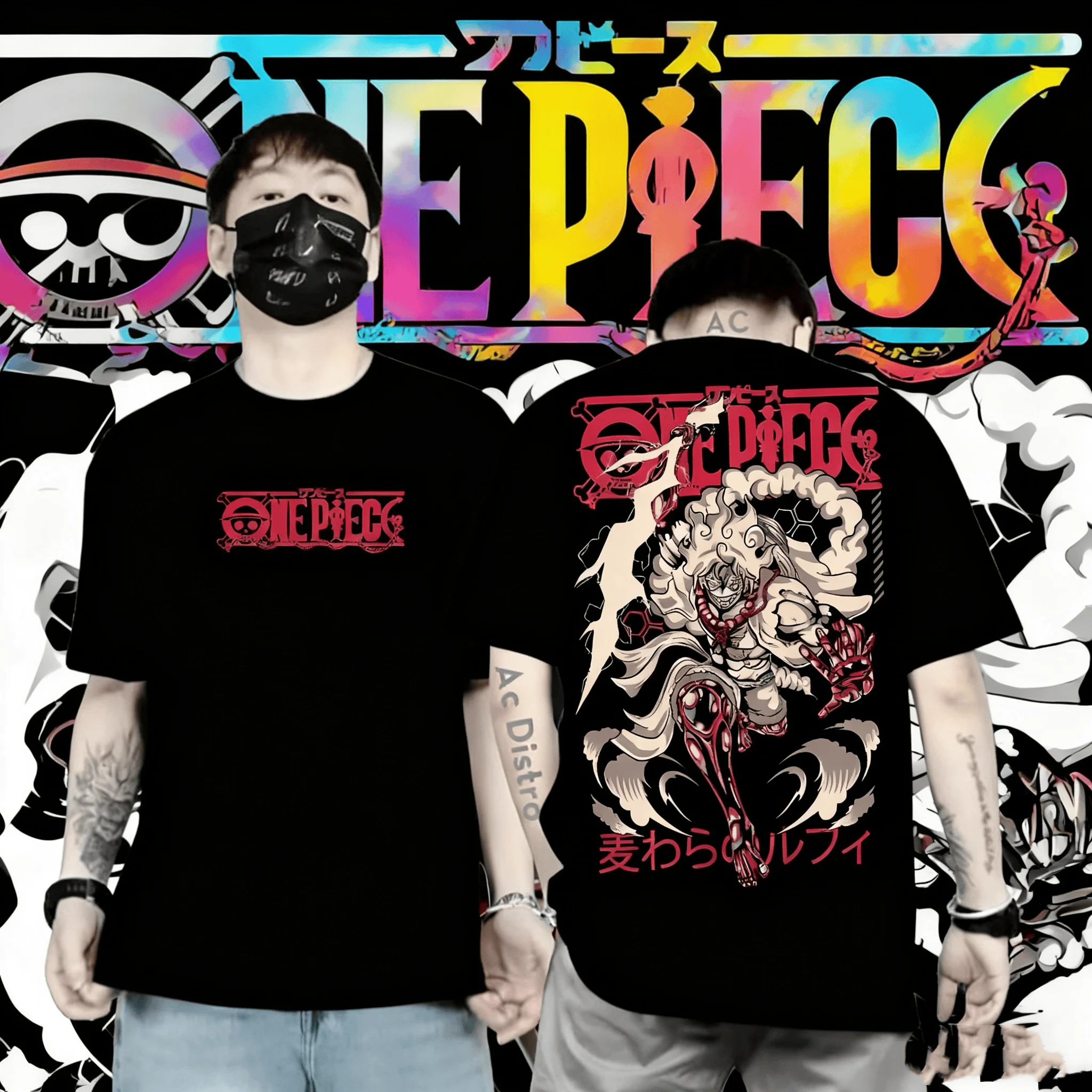 Anime One Piece Anime Munch D. Luffy Pattern 2025 Summer New Hot Selling Men's Women's Casual Loose Hip Hop Pure Cotton T-shirt