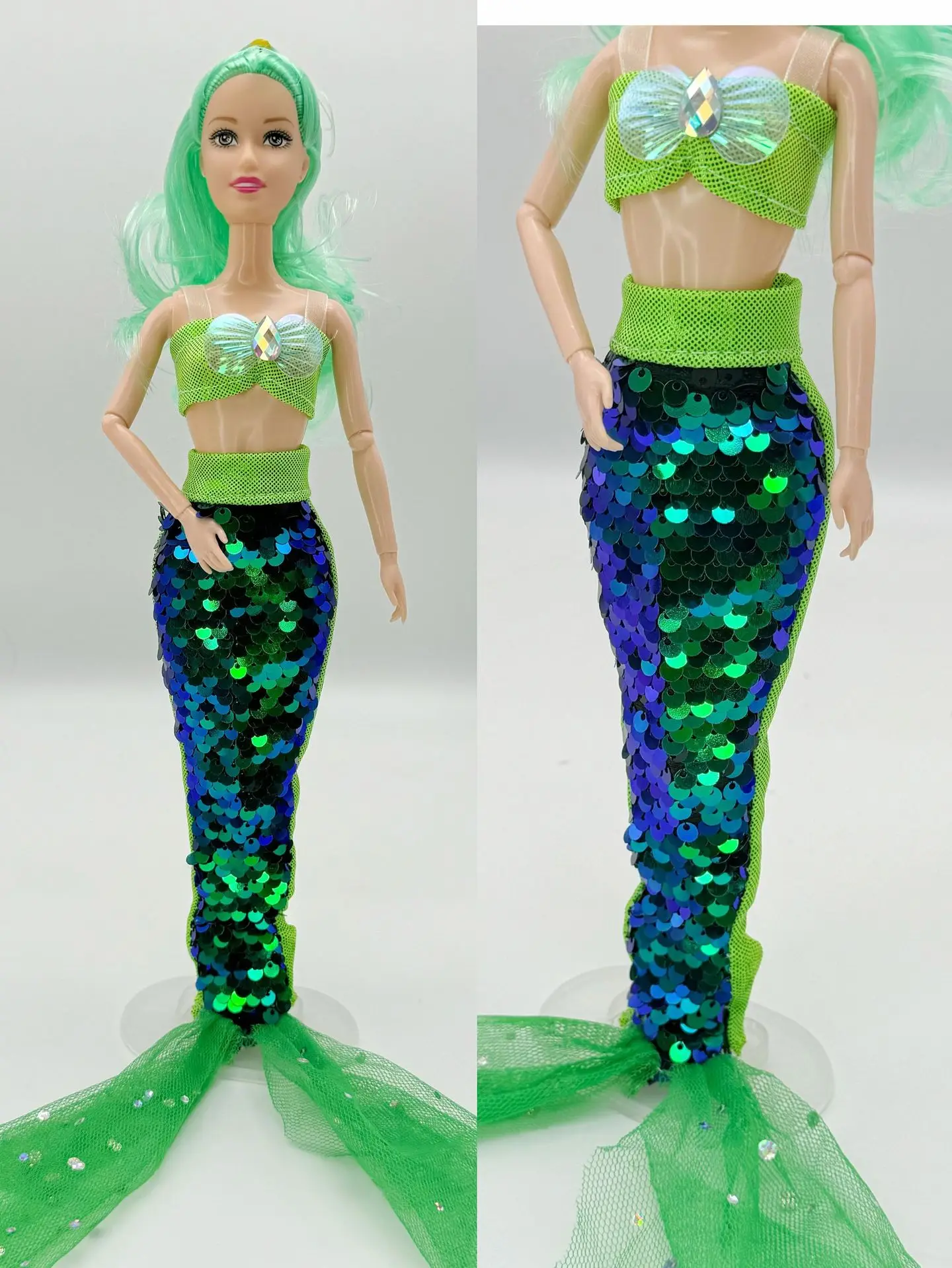 11 pollici sirena bambola set completo multi giunti mobili 1/6 30 cm bambola con gonna di paillettes vestiti vestito ragazze vestono giocattoli regali fai da te