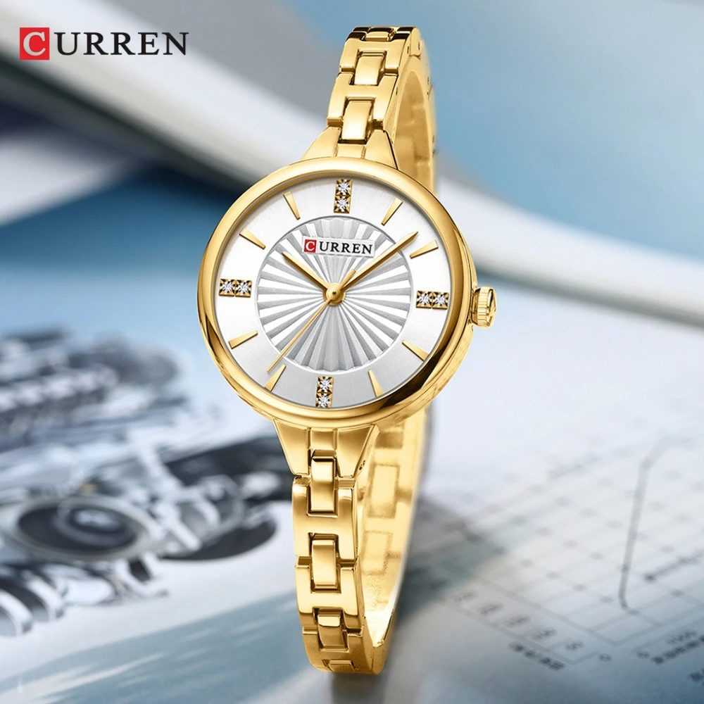 Curren 9097 Luxury Steel Belt Women's Watch Fashion Inlaid Diamond Waterproof Watches for Women Relogio Feminino Montres Femmes