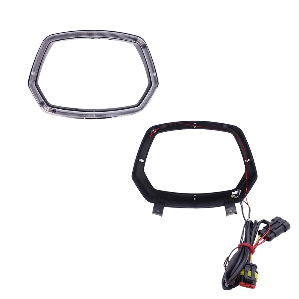 YIAALUX Square Light Guide Frame Headlamp Rim LED Illuminated Ring for VESPA Sprint