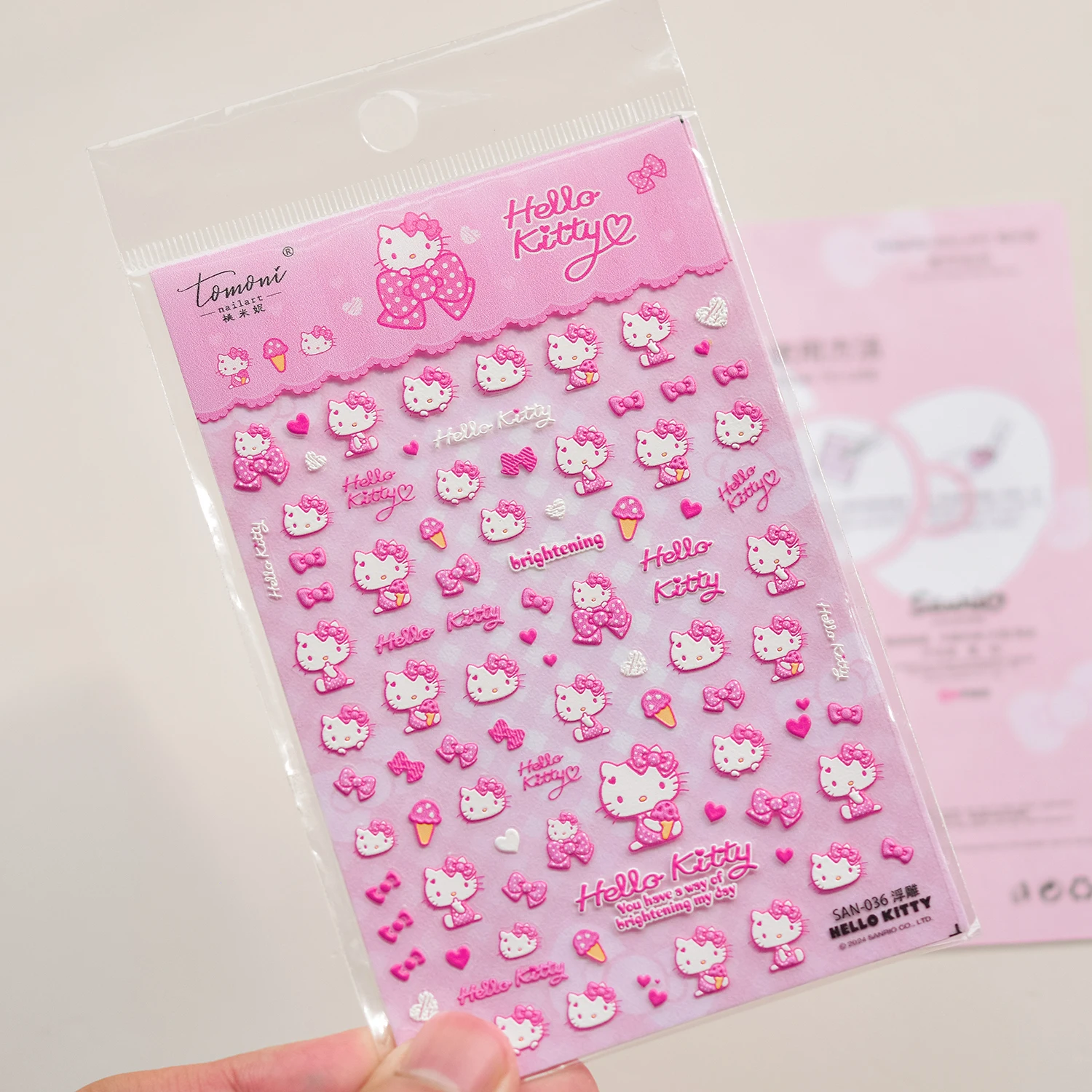 1 قطعة سانريو مرحبا كيتي سلسلة 5D مسمار الفن ملصقات Miniso مسمار الفن اكسسوارات لطيف جرلي نمط مسمار الفن أعواد تزيين #5