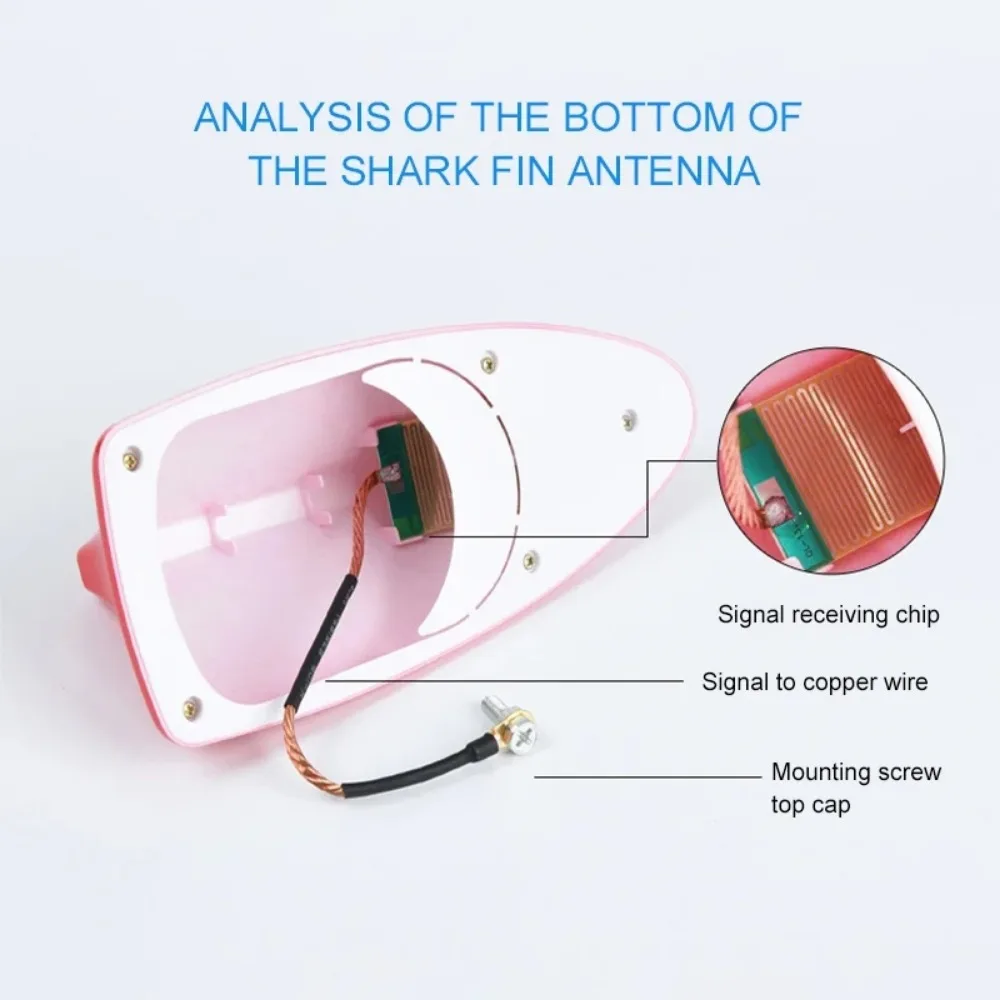 Antena z płetwą rekina do wszystkich samochodów Stylizacja anten Uniwersalny wzmacniacz sygnału FM Antena radia samochodowego Naklejka na antenę z