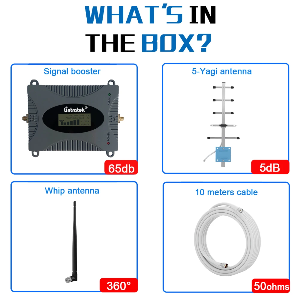 Lintratek 850MHz Band 5 Mobile Phone Signal Amplifier 2G 3G 4G 1800 Cellular and Internet Booster CDMA Brazil Low taxes Repeater