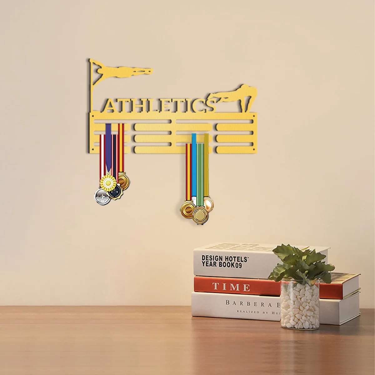 A customized Honor item basketball player Iron medal rack wall mounted trophy display rack with adjustable multiple hooks Suita - view 5