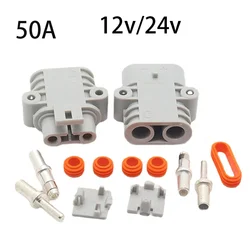 12v/24v Waterproof Plug Automotive DC Male and Female High Current 50A for Automotive Air Conditioning Battery Connection Socket