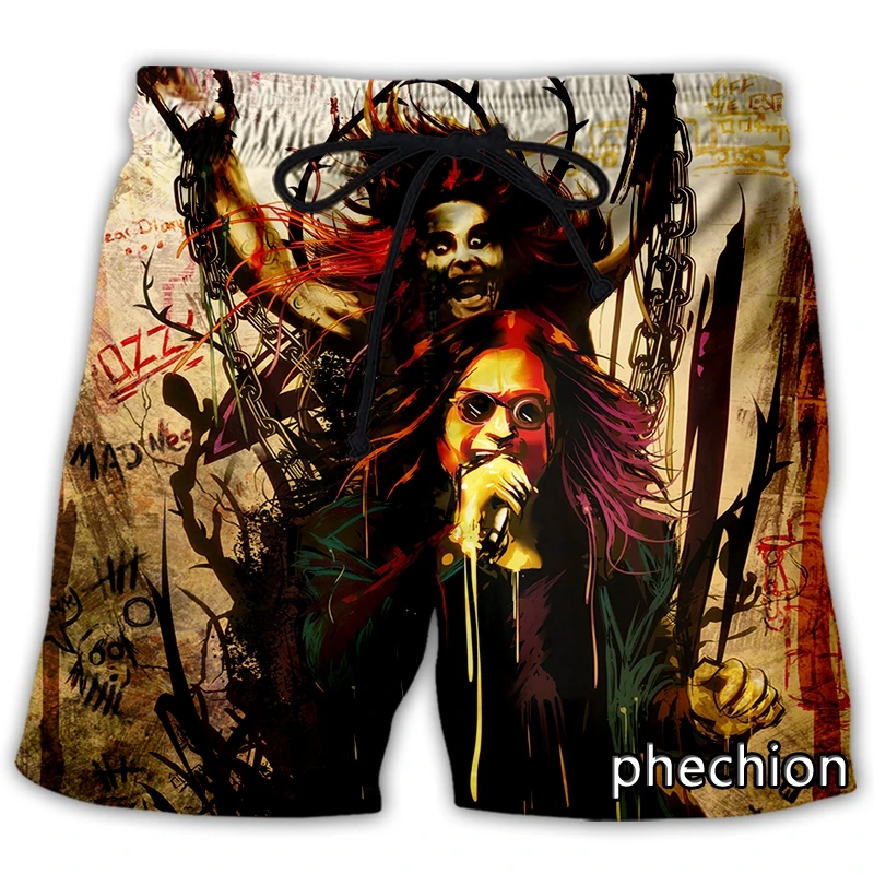 phechion New Fashion Men/Women Ozzy Osbourne 3D Print Casual Shorts Novelty Streetwear Men Loose Sporting Shorts L178