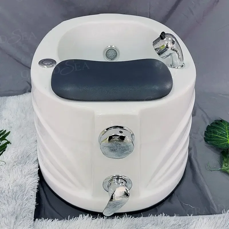 Modern Interior Beauty Salon Massage Portable Foot Bath with Colorful Lights Acrylic Spa Pedicure  Basin