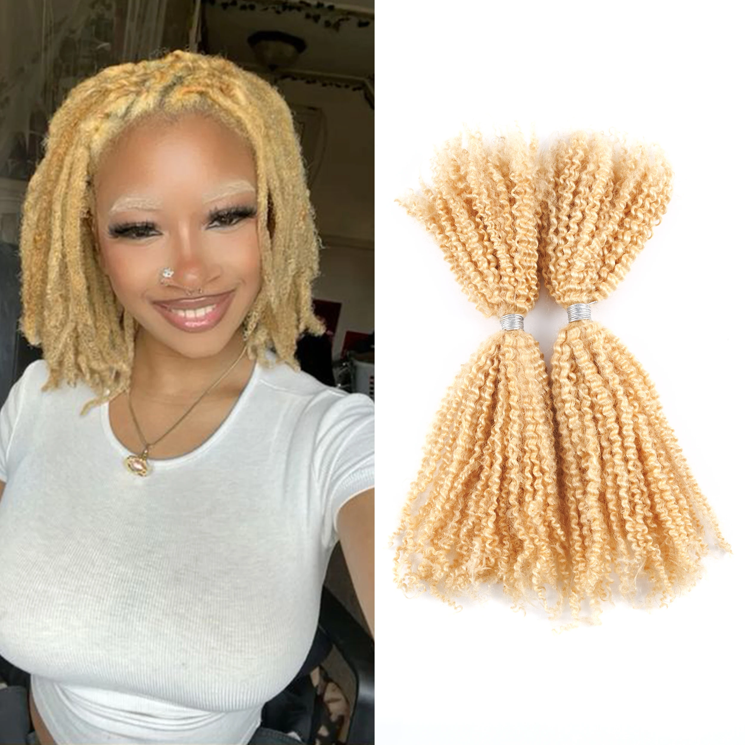 

ANNA Boho Плетение 100% человеческие волосы 100г # 613 горячий цвет афро-кудрявый 4c волосы объемные крючком волосы Remy для использования на вечеринке