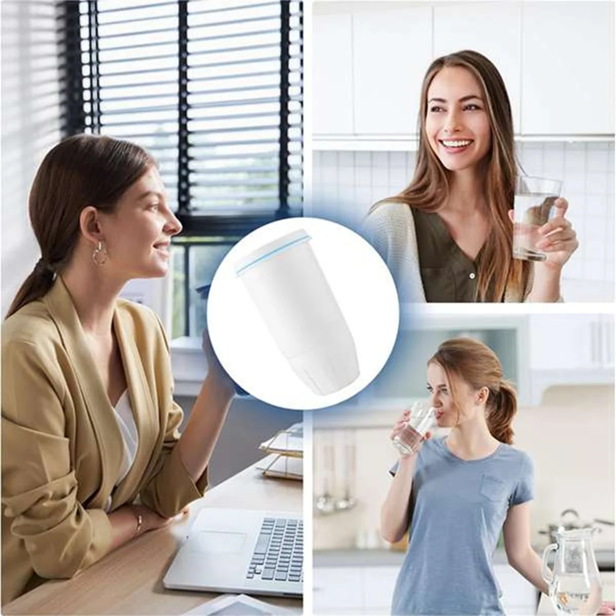 

KEKA 3Pcs Water Filters Replacement for Zero ZR-001,ZR-003 ZR-004, ZR-006 Water Pitchers and Dispenser,Multi-Layer Filtration