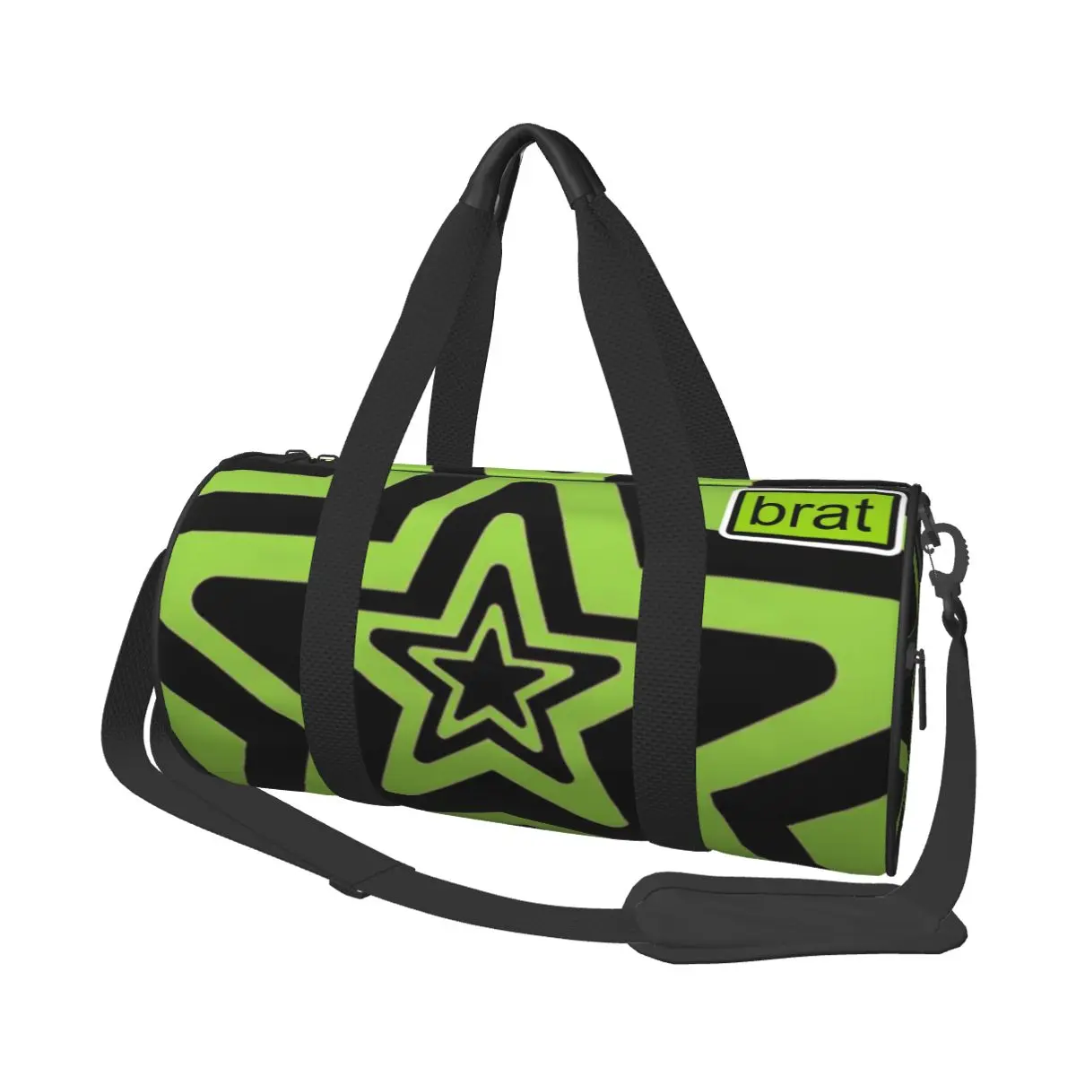 BBrat-Album Brat-Green-Color Round Large Capacity Travel Duffel Bag Male Female Large-Capacity Hand Luggage Sports Fitness Bag