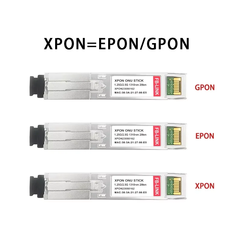 Быстрая доставка XPON ONU Stick 1,25G/2,5G 1310nm/1490nm 20km GPON/EPON HGU DDM SC Разъем для ISP/Home XPON=EPON/GPON OLT ONU