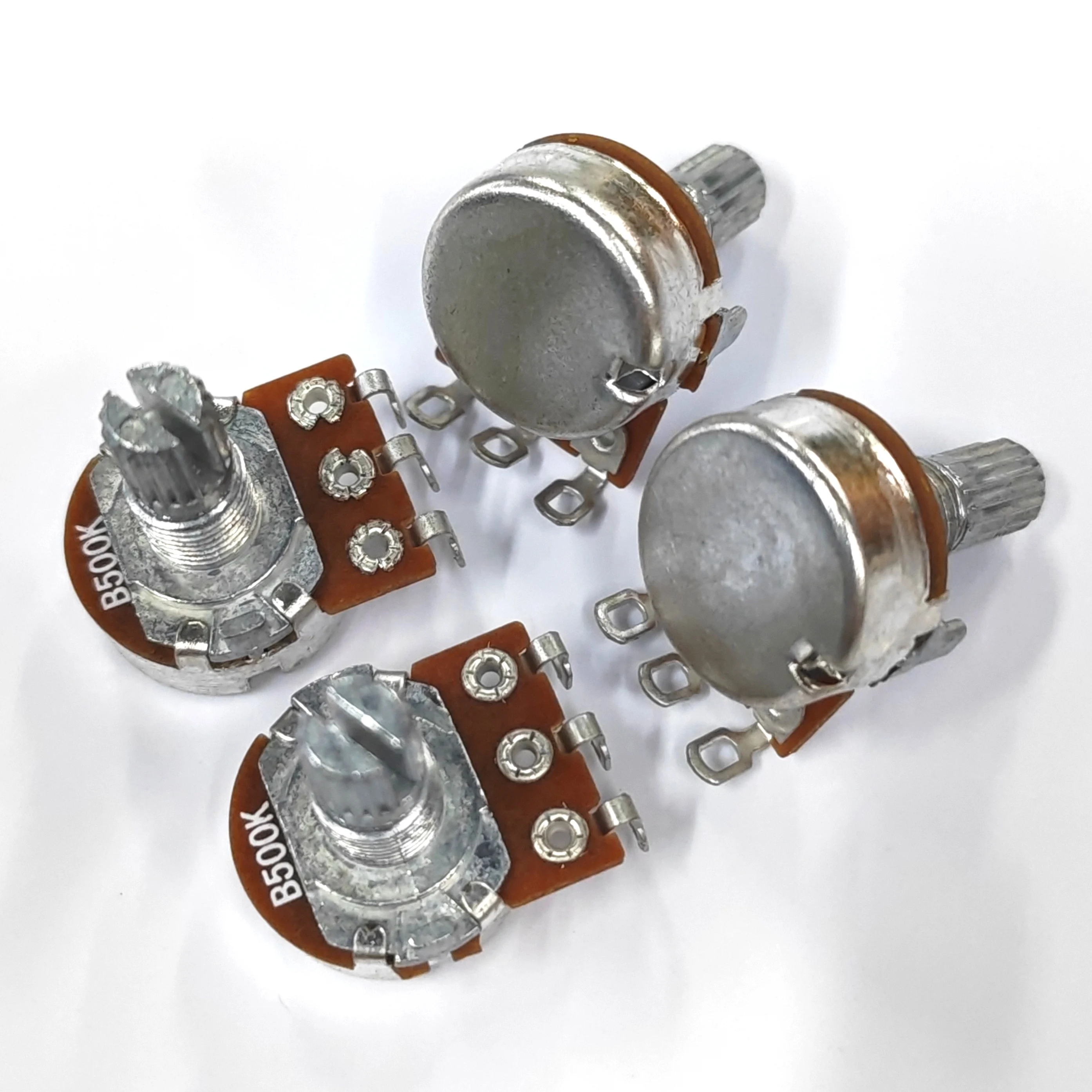 

FLEOR 4 шт. мини-гитарные горшки с коротким валом, 18-разлиновые потенциометры 250K 500K, выбор для деталей гитары