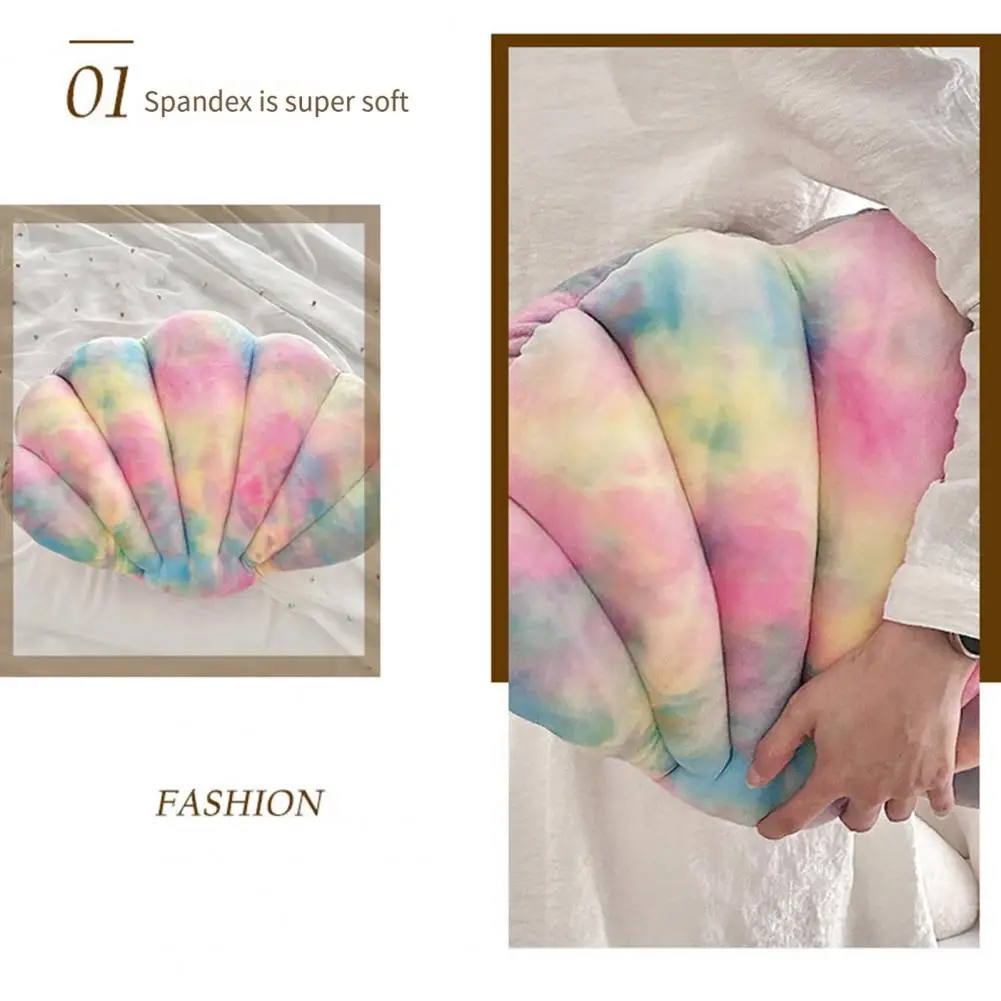 Shell Shaped Pillow Colorful Seashell Shape Throw Pillow Ocean Theme Plush Toy for Sofa Bed Couch Decoration Office Nap Pillow