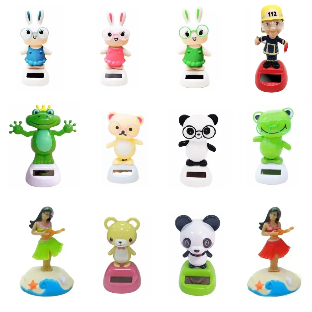 

Solar Car Accessories Auto Swing Rabbit Panda Doll Animal Doll Toys Sloth Mini Car Modeling Accessories Home Decoration