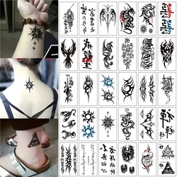 30pcs/set Totem Tattoo Sticker Waterproof Chinese Letter Eye Cool Fake Tattoos Adhesive for Men Boys Shoulder Hand Arm Abdomen