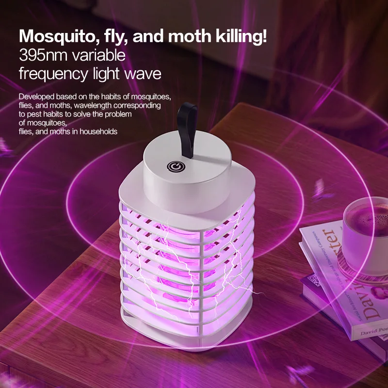 Electric Shock LED Mosquito Killer Lamp Indoor USB Rechargeable Portable Electric Fly Trap Mute Anti Mosquito Lamp view 5