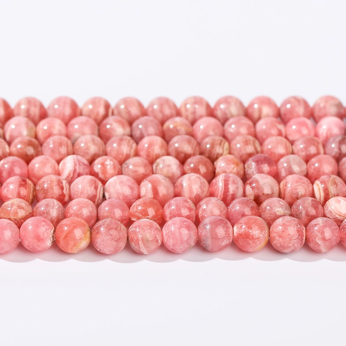 5A Quality Natural Stone Argentina Rhodochrosite Bead Round Loose Spacer for Jewelry Making Bracelets Needlework DIY Accessory