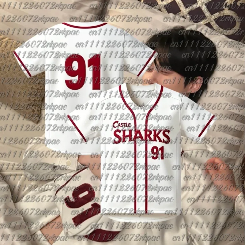 2026 New Popular Korean Drama Woo Seok Style #91 Baseball Theme Jersey, Men's and Women's Fashionable Casual Sports Baseball Top
