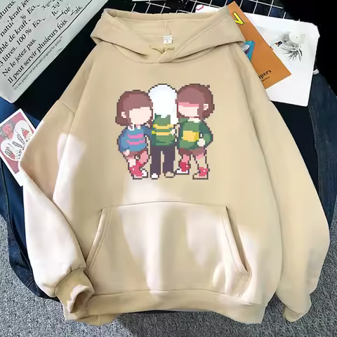 Undertale Chara Popular Characters Print Sweatshirts 2023 Men Autumn Loose Fleece Clothes High Quality Graphic Hooded Pullovers