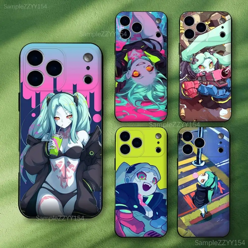 

C-CyberpunkS Rebecca Phone Case For iPhone 17,16,15,14,13,12,Pro,Max,Plus,E,SE4,Air,Mini Black Soft Funda