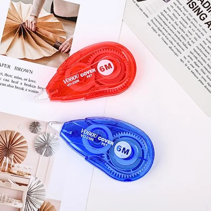 白い修正テープ 使いやすいアプリケーターでいつでも間違った文字を即座に修正できます 学校やオフィスに最適 S