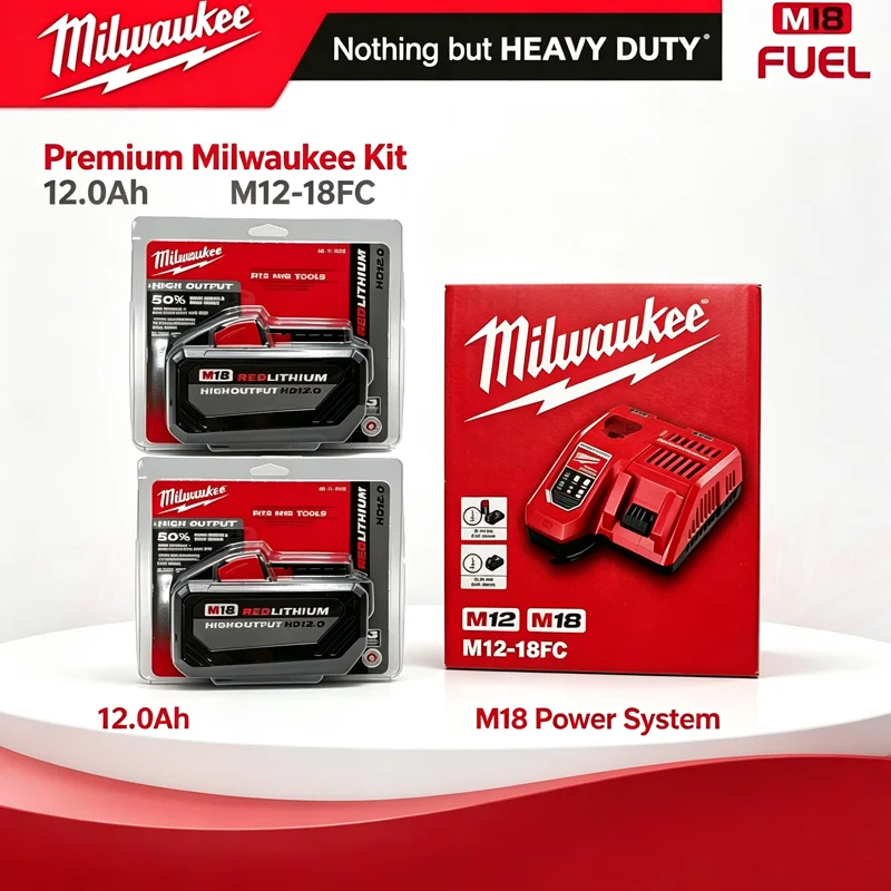 Original M18 Milwaukee Lithium ion Battery 12.0Ah M18HB12 M18B6 48-11-1860 48-11-1815,For Rechargeable Tools Battery 18V Battery