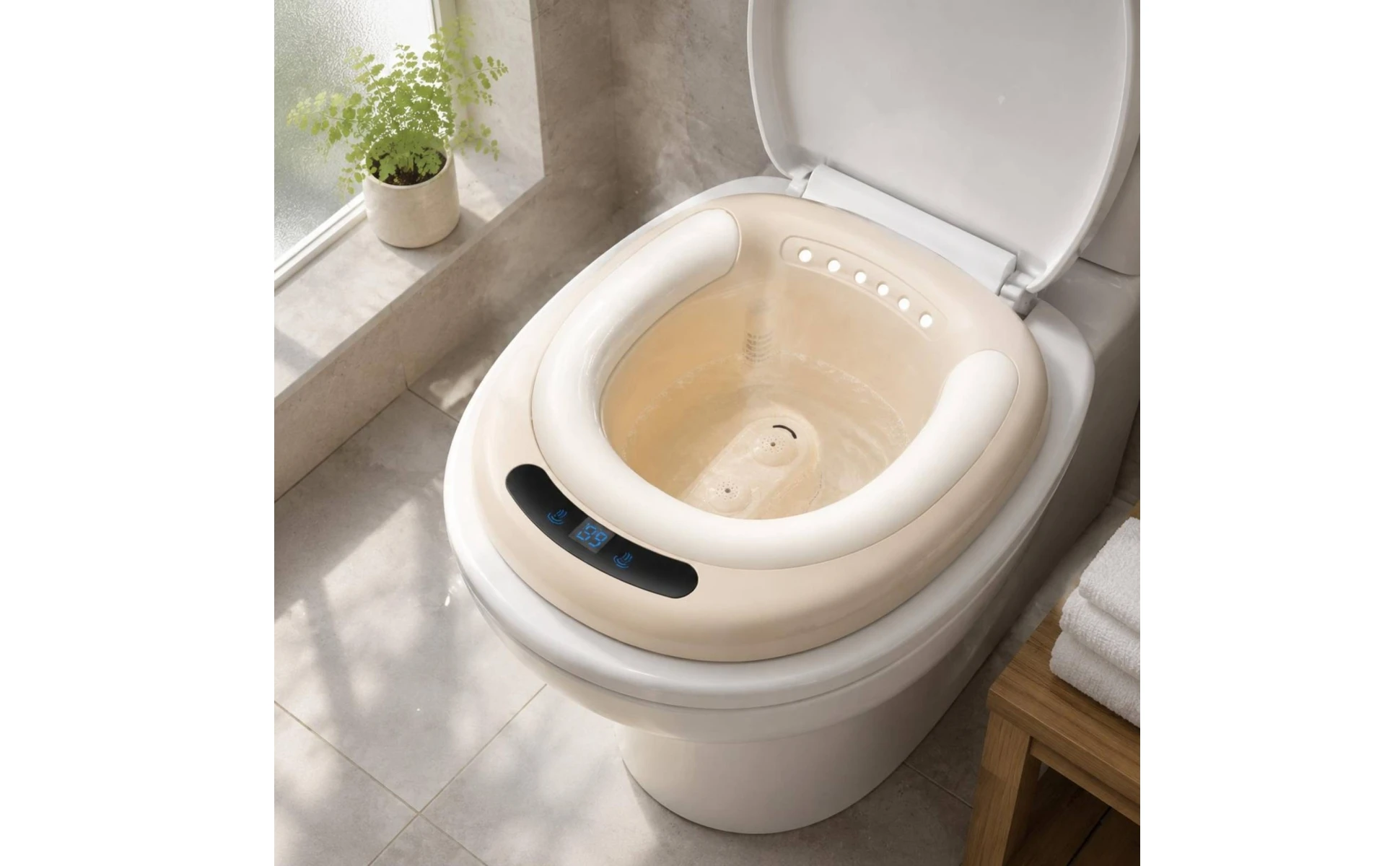 Electric Sitz Bath Basin No Squat Toilet Sitz Bath Seat Pregnancy Wash Basin Automatic Water Spray Bathroom Aid