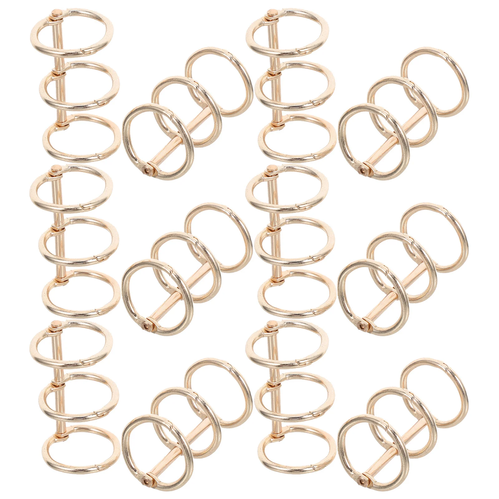

20Pcs Reusable 3-Hole Loose Leaf Binder Rings Metal Book Binder Ring for DIY Notebook Scrapbook Flash Cards Daily Use Iron